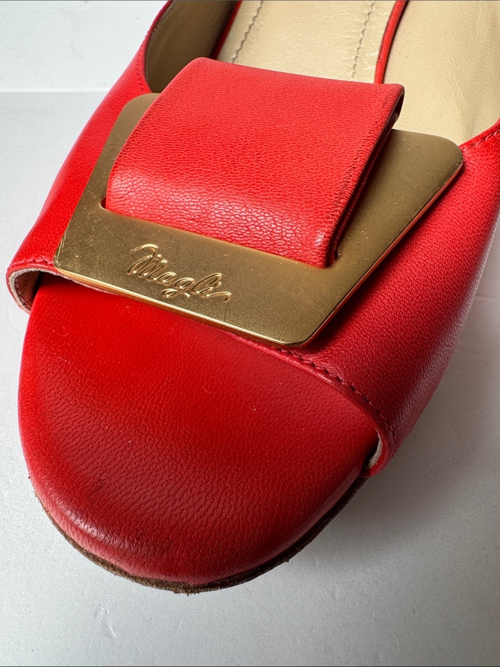 Bruno Magli leather mules with a gold-tone hardware plaque - Picture 10 of 10